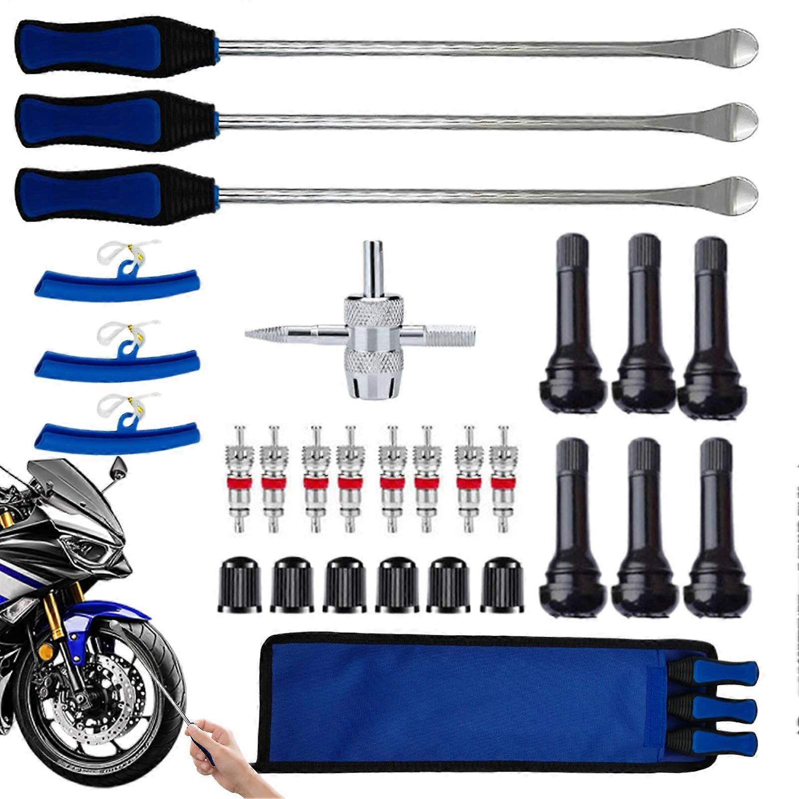 Tyre Spoon Tool Set for Motorcycle Tyre Changing, Heavy Duty Long Tyre Iron Lever, Durable Tyre Removal Tools