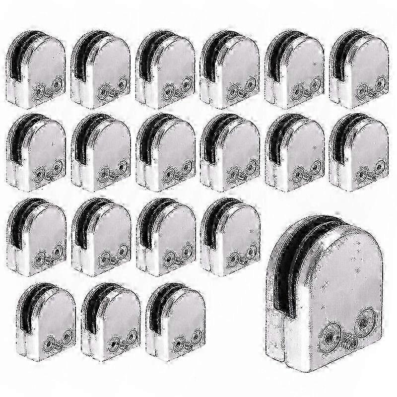 20 stk rustfritt stål klemmer for glassholder solid grep