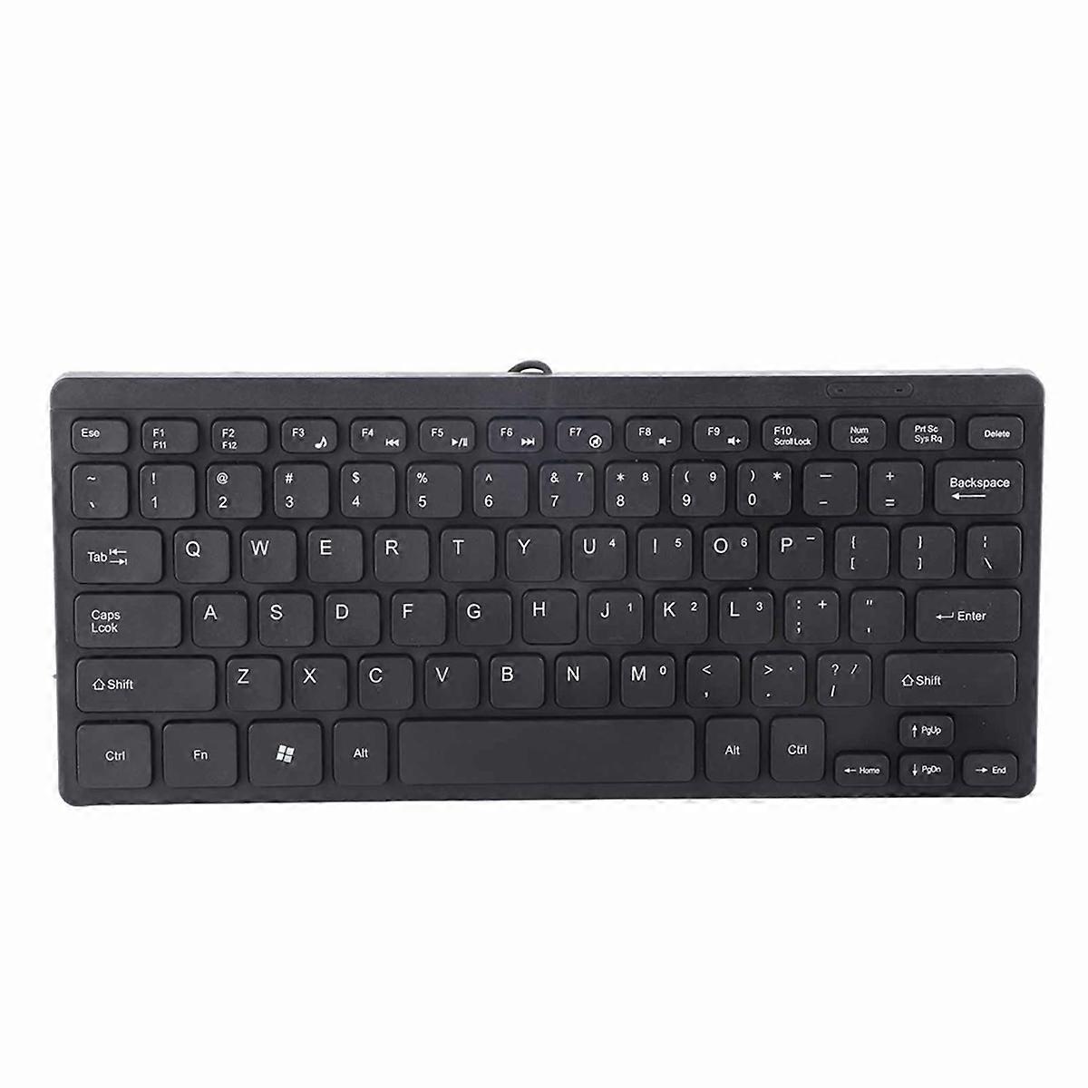 78 Keys USB Wired Keyboard ABS Waterproof Multimedia Computer Keyboard for Home PC Desktop Laptop