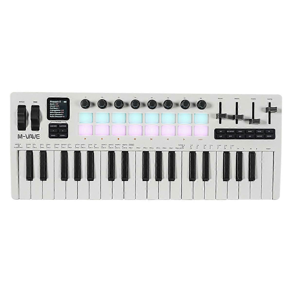 -37 PRO Keyboard 37 Tasten 3,5 mm MIDI 16 RGB Drum Pads mit Unterstützung der drahtlosen Verbindung zu mehreren Systemen