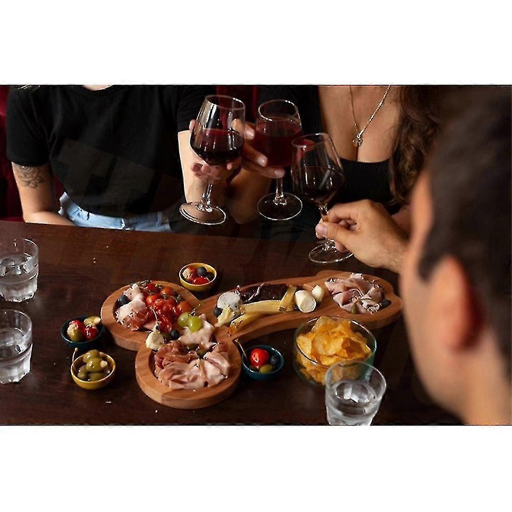 Serviertablett aus Holz für Obst, Wein, Cracker, Käse und Fleisch