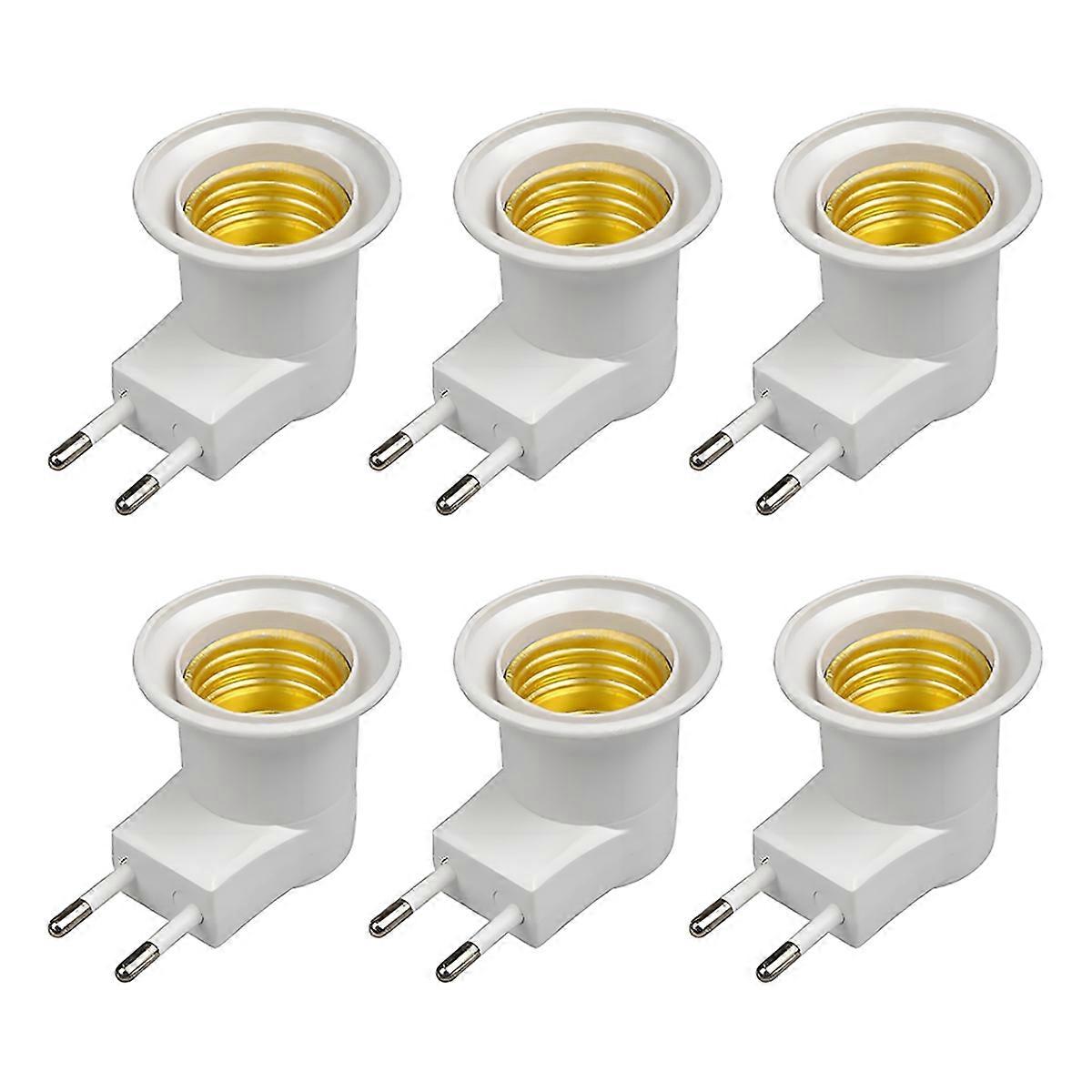 E27 Lamp Socket Adapter Socket Outlet Converter 6Pcs,EU Plug