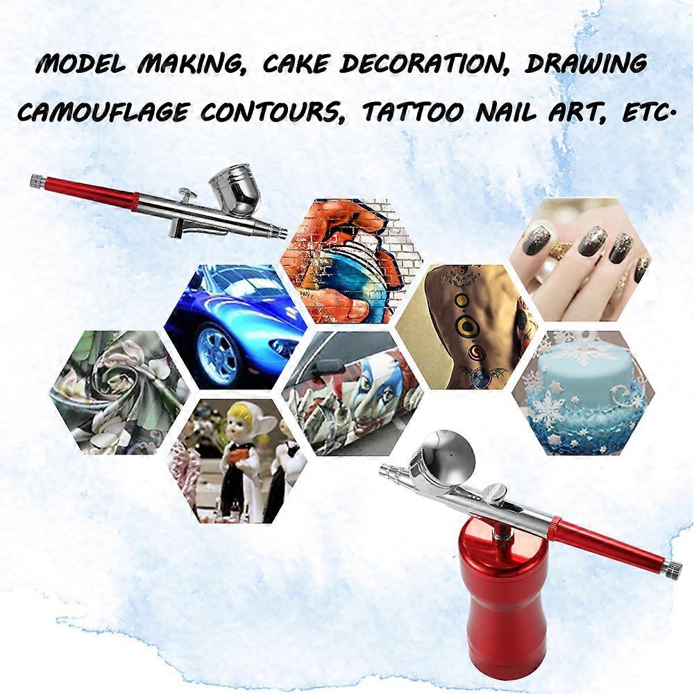 Portable 0.3mm Airbrush Set with 7cc Cup & Mini Compressor Kit