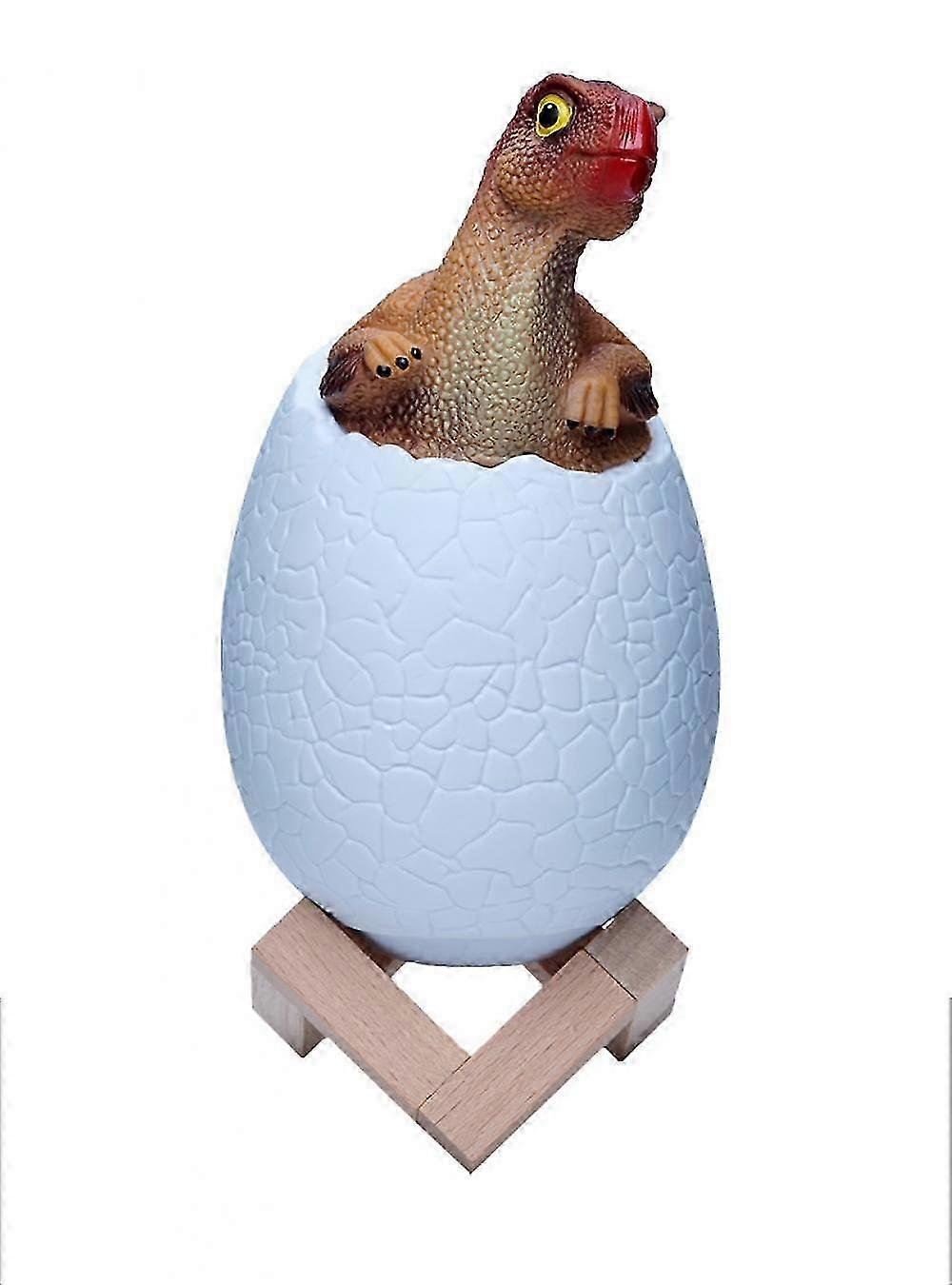 Rechargeable 3D Dinosaur Egg Night Light, 3-Color Oviraptor Lamp