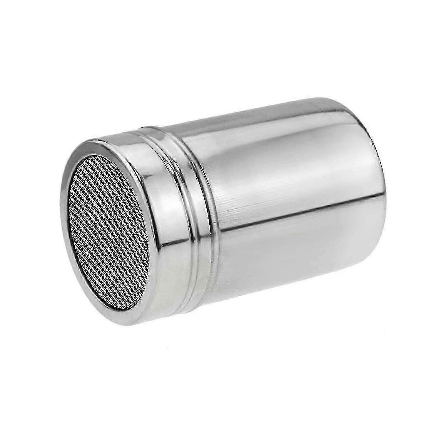 Stainless Steel Spice Sifter Jar with Fine Mesh Rotating Lid for Seasoning & Powder Storage