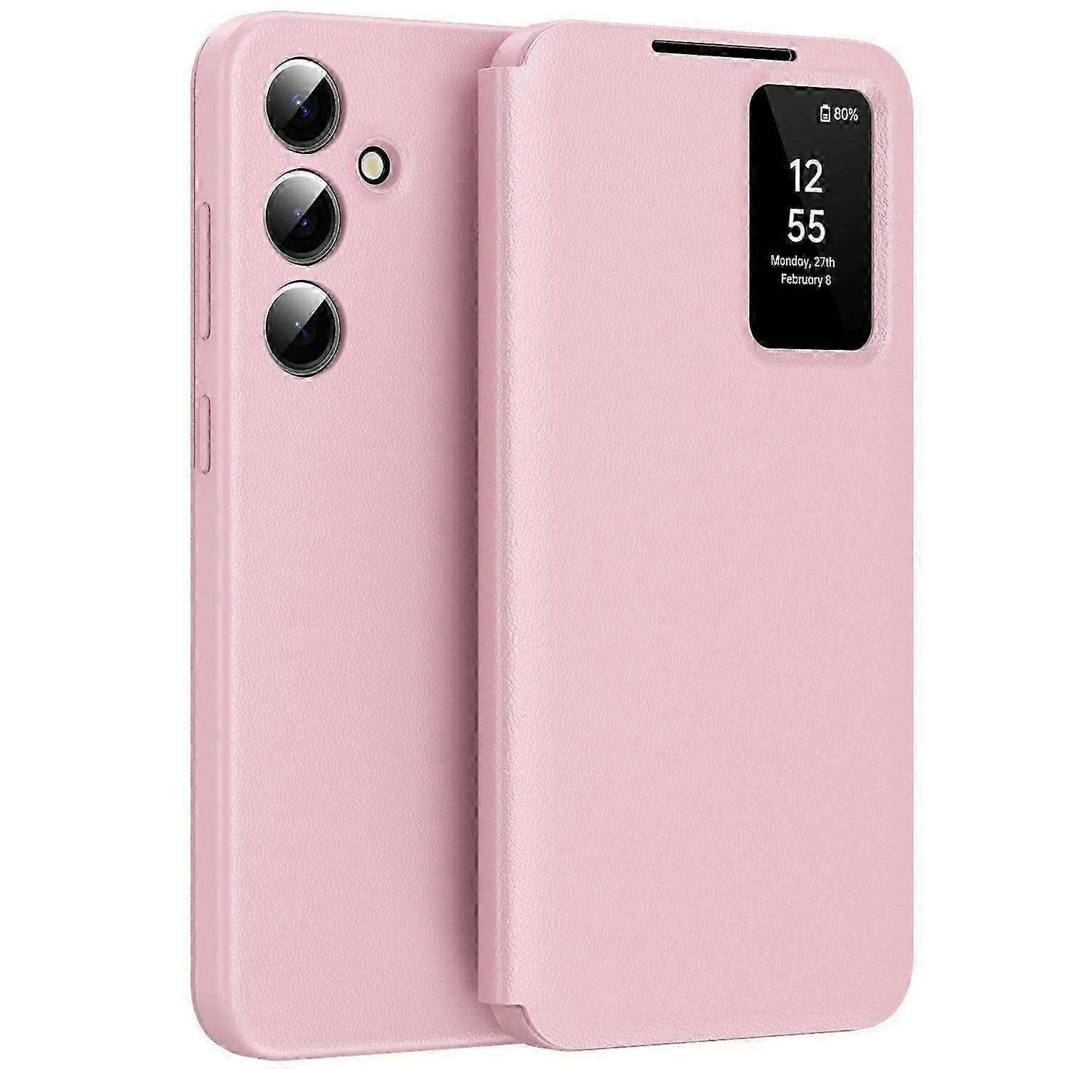 Galaxy A56 5G Leather Phone Case with Card Holder & Smart View Window