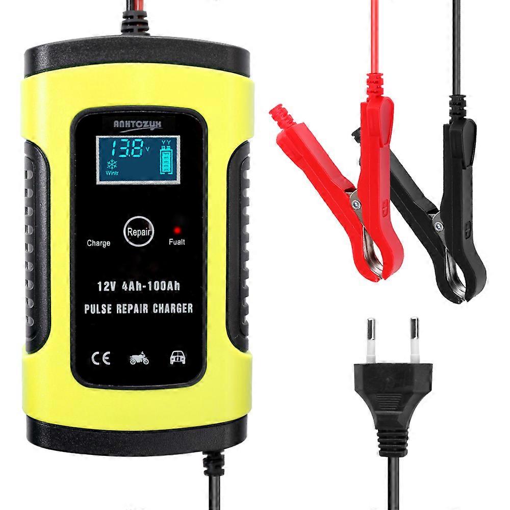 6A Full Automatic Car Battery Charger Intelligent Pulse Repair Device Lead Acid Battery Recharger with Digital LCD Display