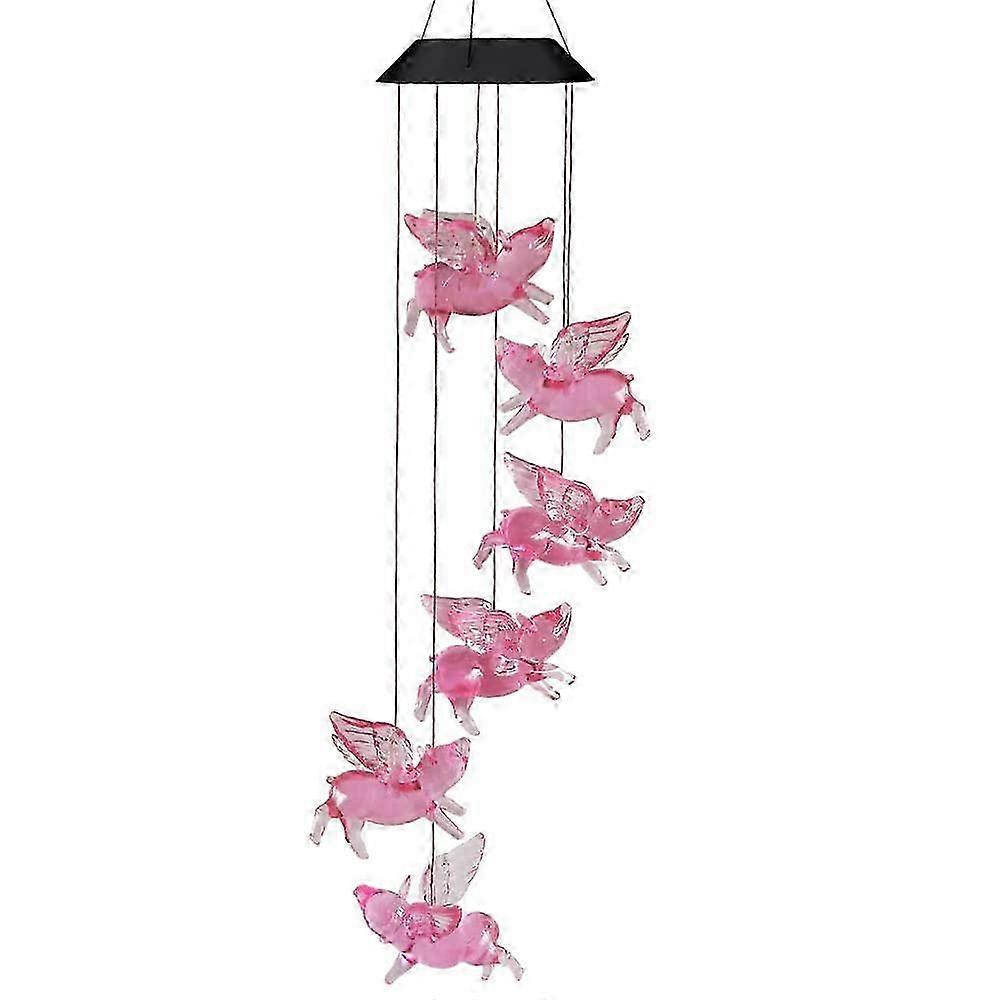 Solar LED Bee Wind Chimes, Hanging Garden Decor with Mobile Design