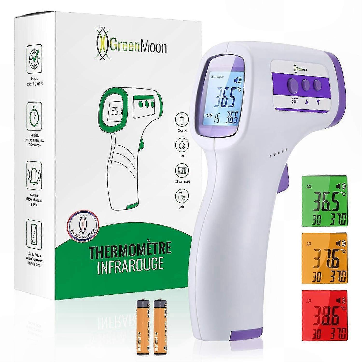 Non-Contact Infrared Thermometer with LCD Screen and Smart Backlight for Forehead Temperature Monitoring