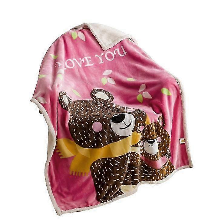 Lamb Wool Blanket Thickening Children Double Layer Flannel Children...