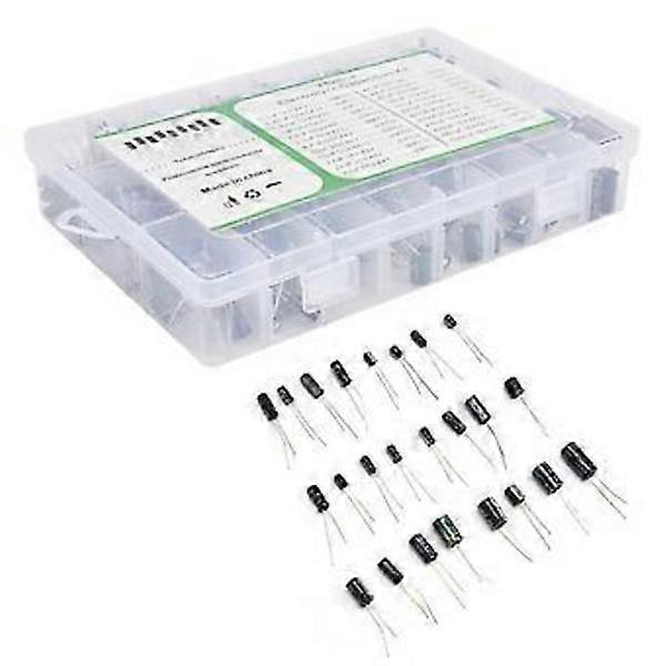 500pcs Electrolytic Capacitor 0.1uF-1000uF Assorted Capacitor Boxed for LCD Screen Radio