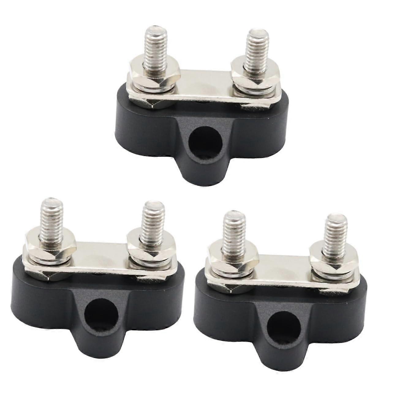 Power Distribution Block, 3Piece HeavyDuty Terminal Posts, Automotive and Marine Connector BlocksCar/Boat Compatible