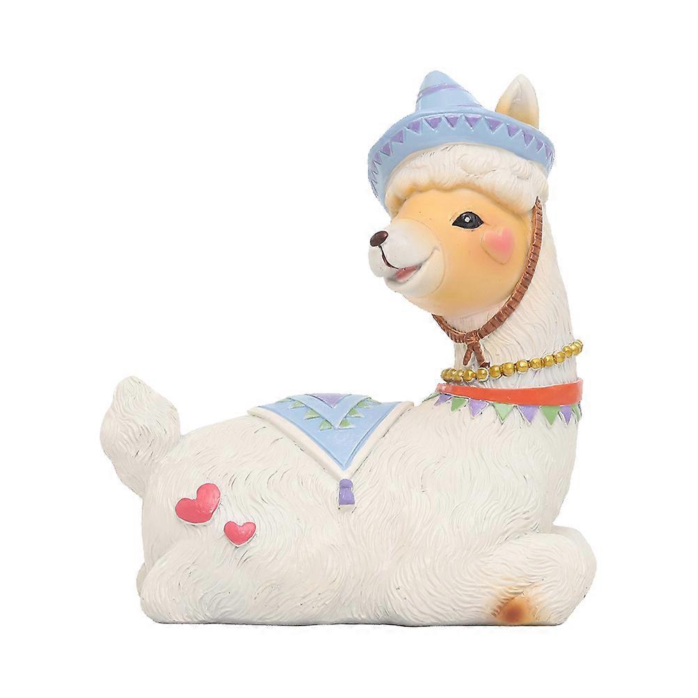 Animal Shape Alpaca Decor Items For Home Office Use In Beige Size 7X5.5X11.5Cm 1Set