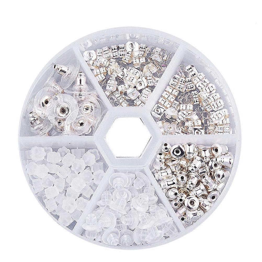 Multi-Style Earring Posts Set for DIY Crafting Suitable for Women and Teens with Round Shape and White Color for Jewelry Making 260Pcs