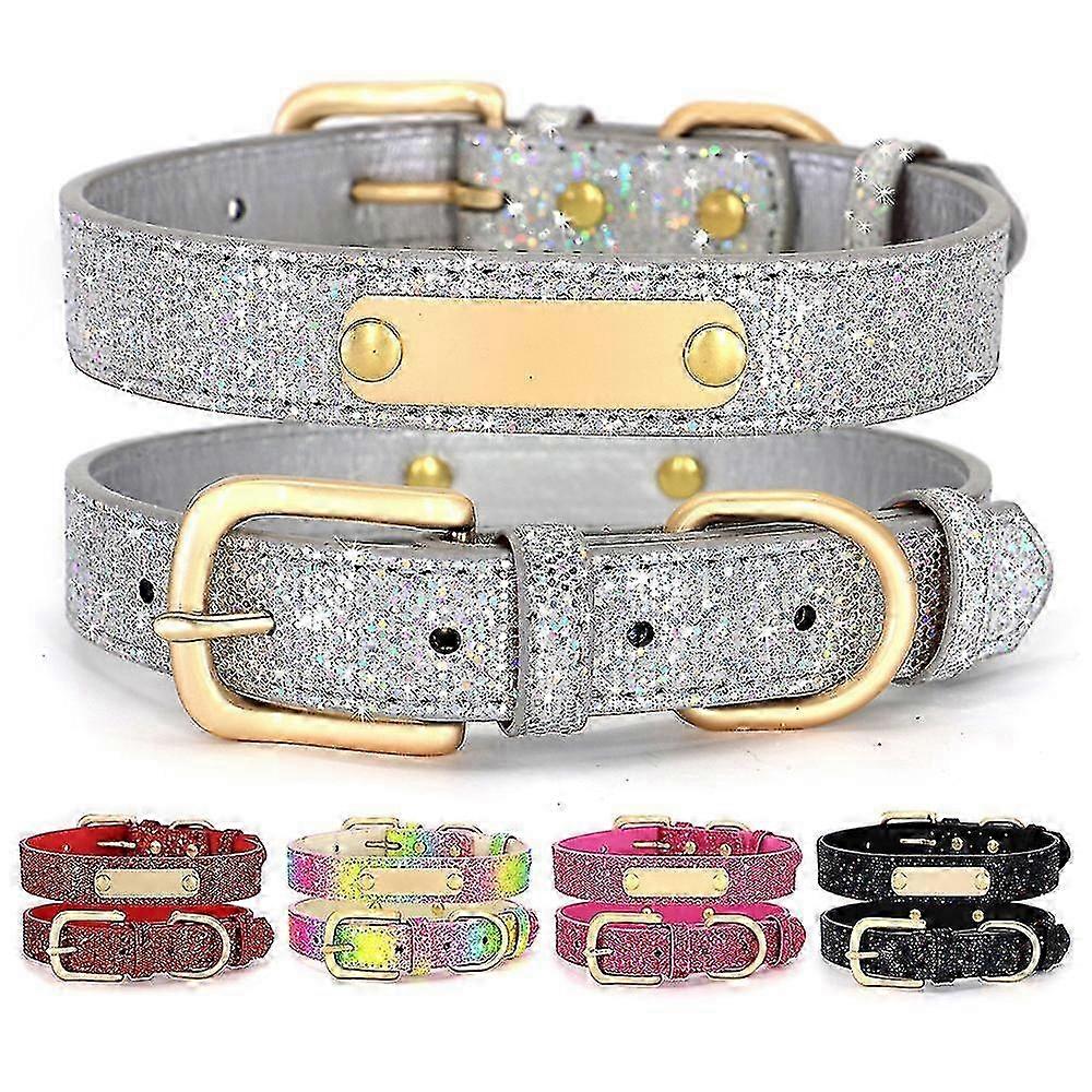 Leather Dog Collars: Gleaming Sparkle Design for Puppies and Canines