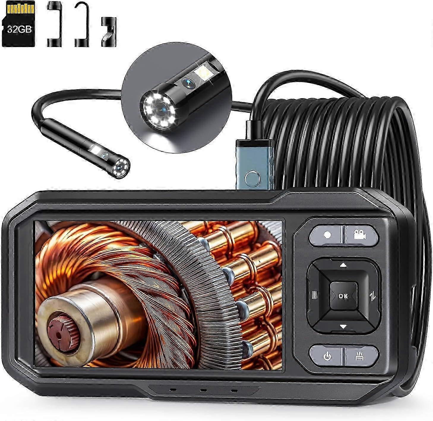 High quality 4.5 Inch Dual-Lens Industrial Endoscope, 1080P Photo