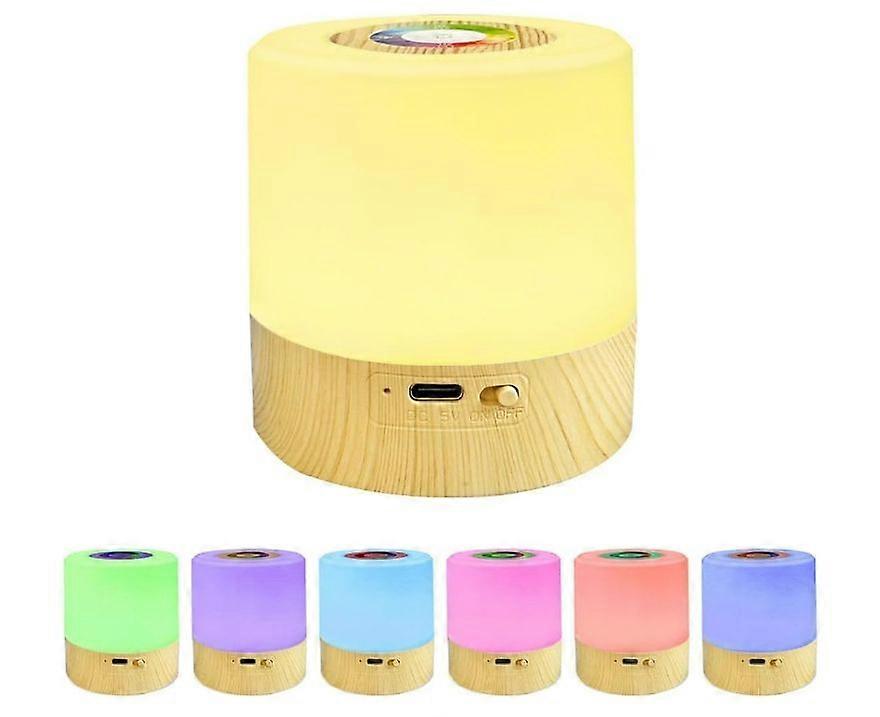 Mini LED Night Light, Touch Control Smart Table Bedside Lamp, Timing 2/4 Hours, Dimmable, USB Rechargable, Portable, RGB Color Changing(White)