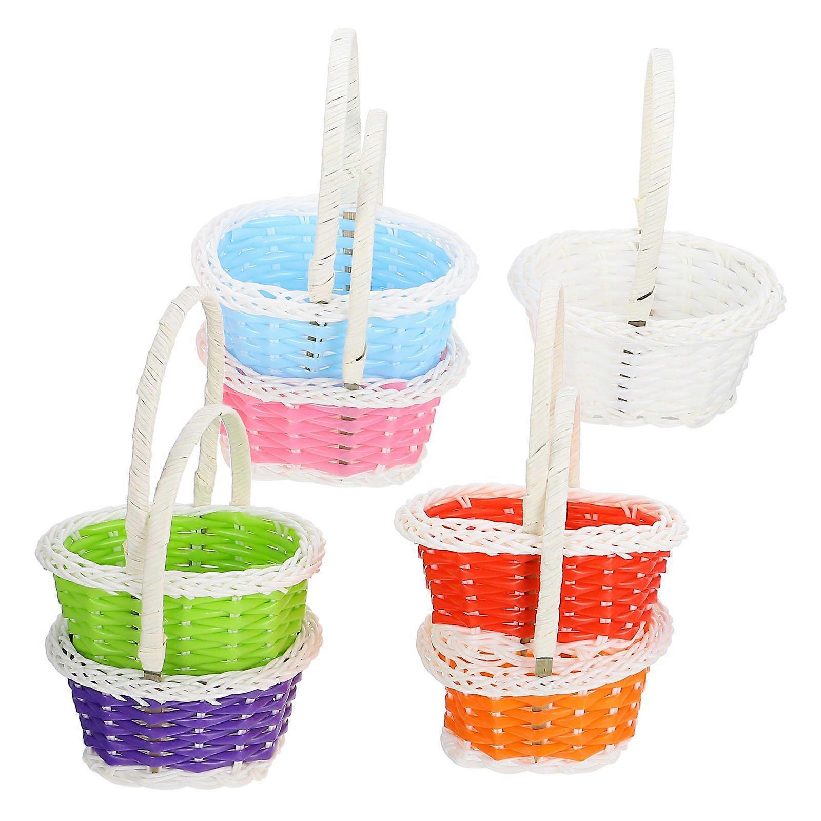 7 Pcs Plastic Storage Baskets Practical Food Baskets Lovely Craft Baskets
