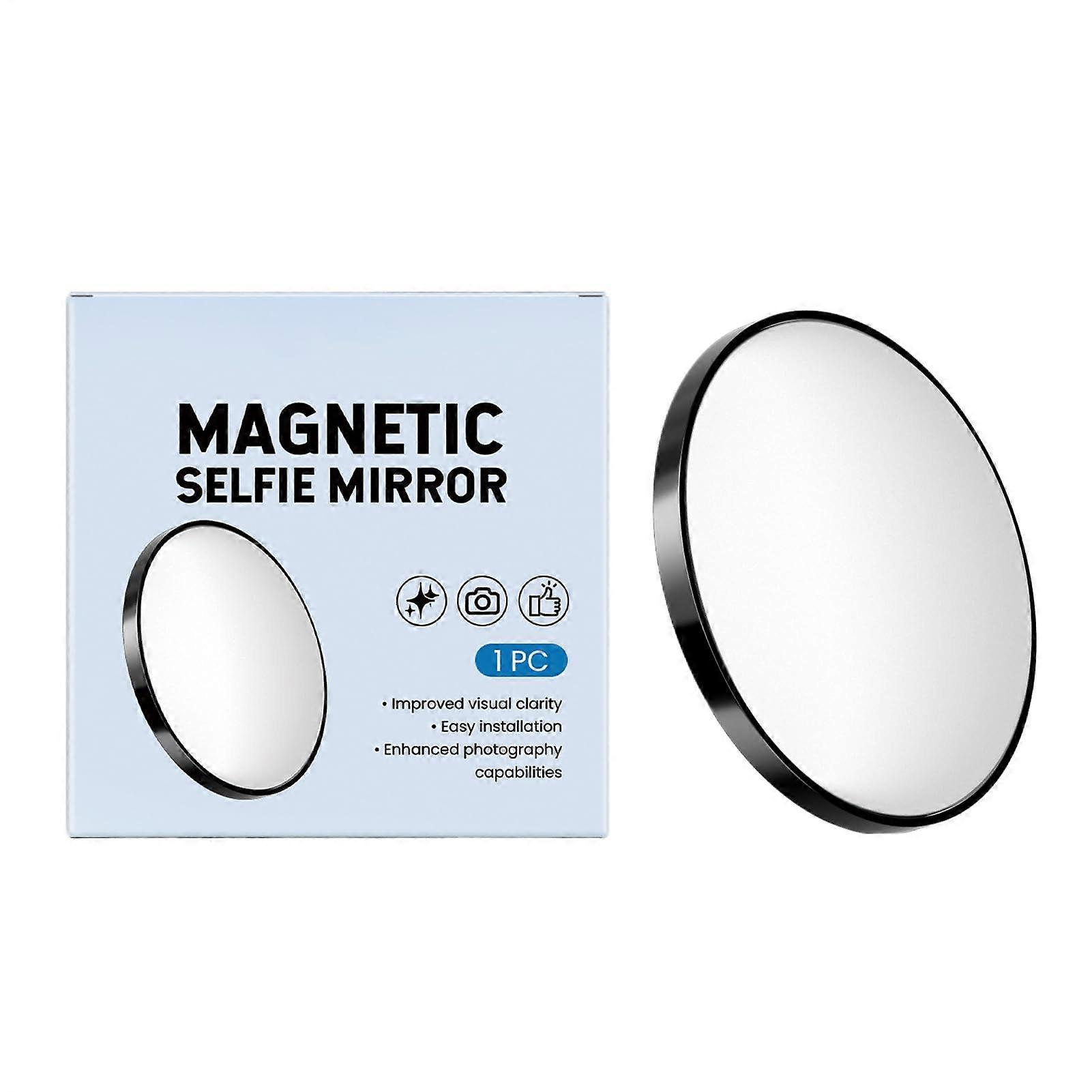 Magnetic Selfie Mirror WideAngle Video Recording Accessories Convex Magnetic Mirror For Selfies And Vlogs Black