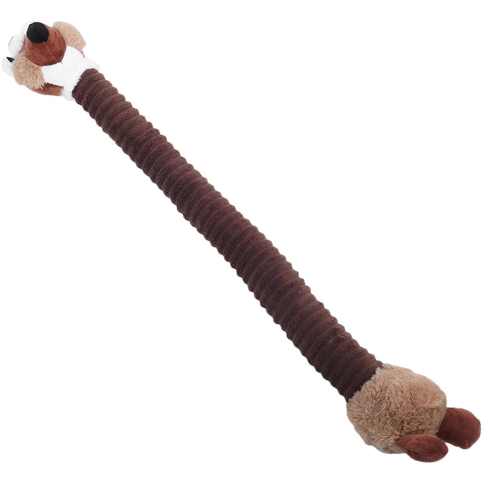Elastic Plush Pet Chew Squeaky Toy For Dogs With Long Neck Fox Design Durable Safe Plush For Training And Boredom Relief