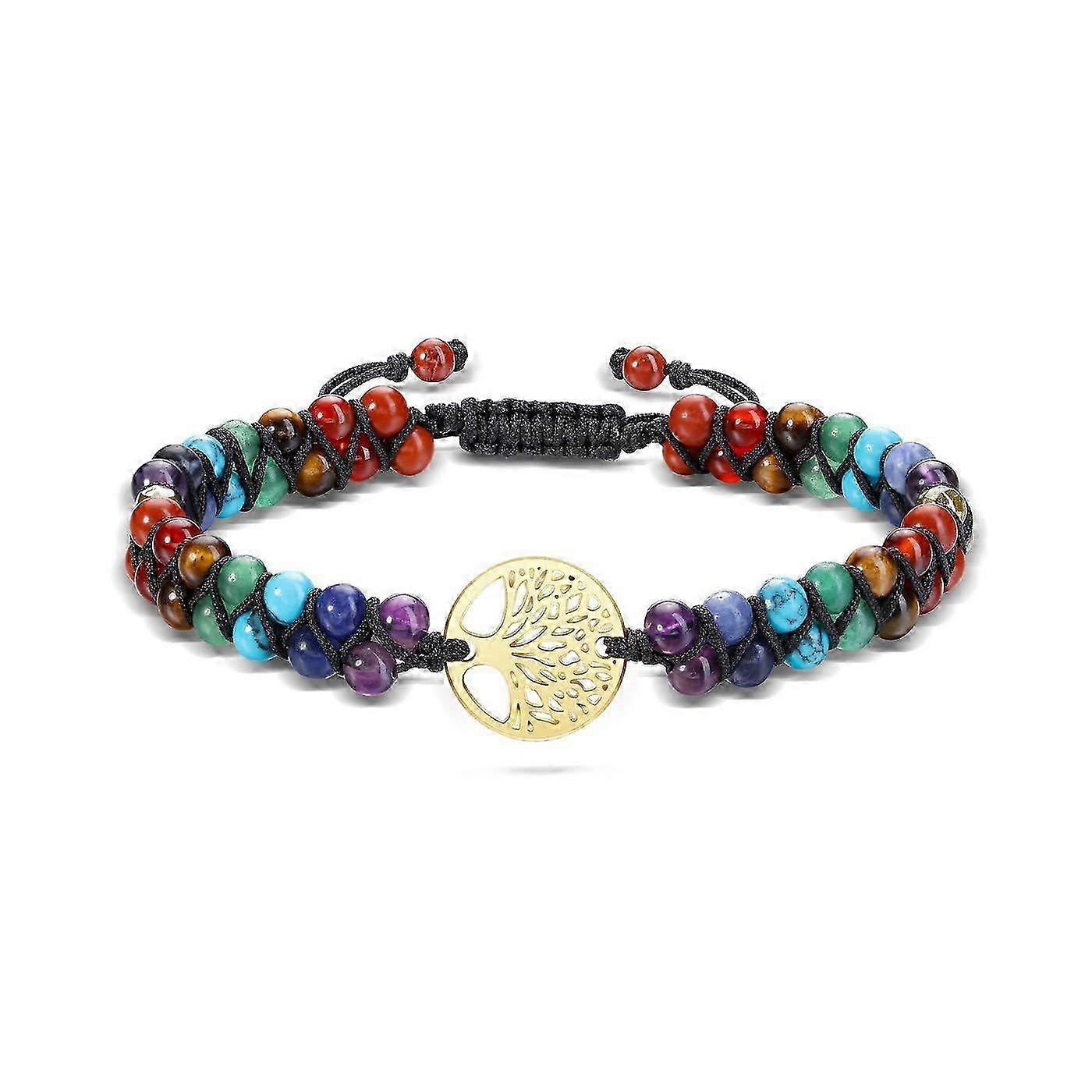 7 Chakras Healing Crystal Bracelet Women Braided Bracelet Adjustable