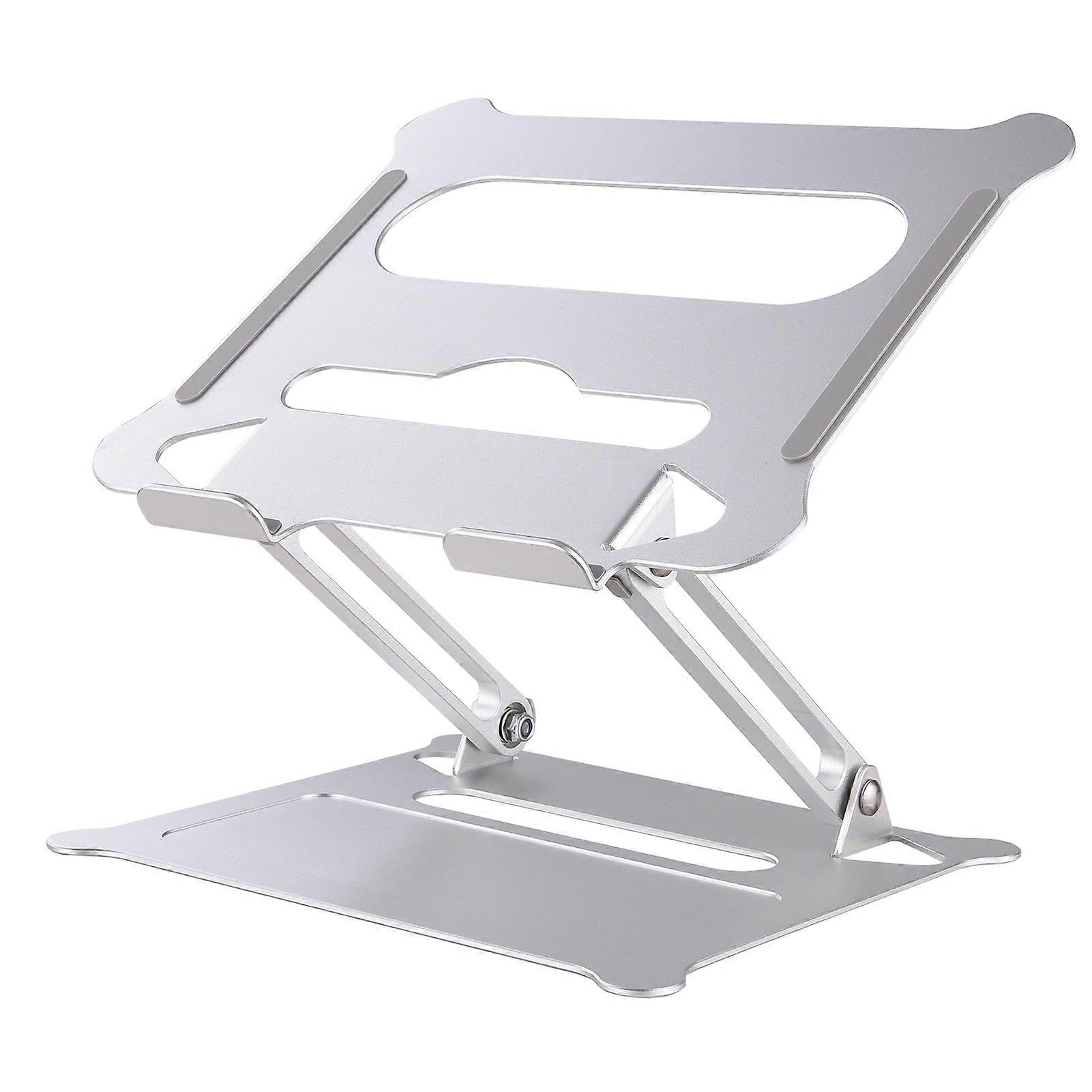 Portable Aluminum Laptop Stand 10-17in Foldable Silver Riser Holder