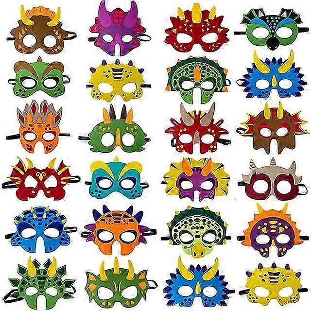 dino masks 24 pcs felt material for halloween party