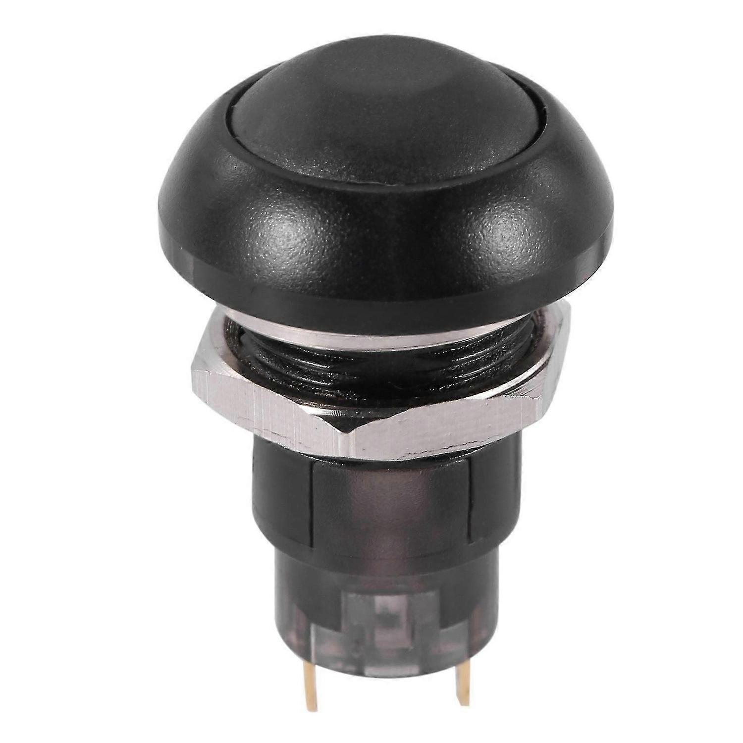 Latching Waterproof 12mm Push Button Switch SPST 2A IP67,Black