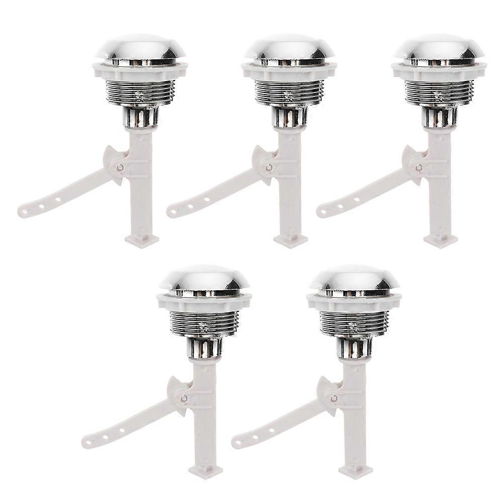 Single Push Toilet Button ABS Flush Button for Toilet 5Pcs Silver Kit
