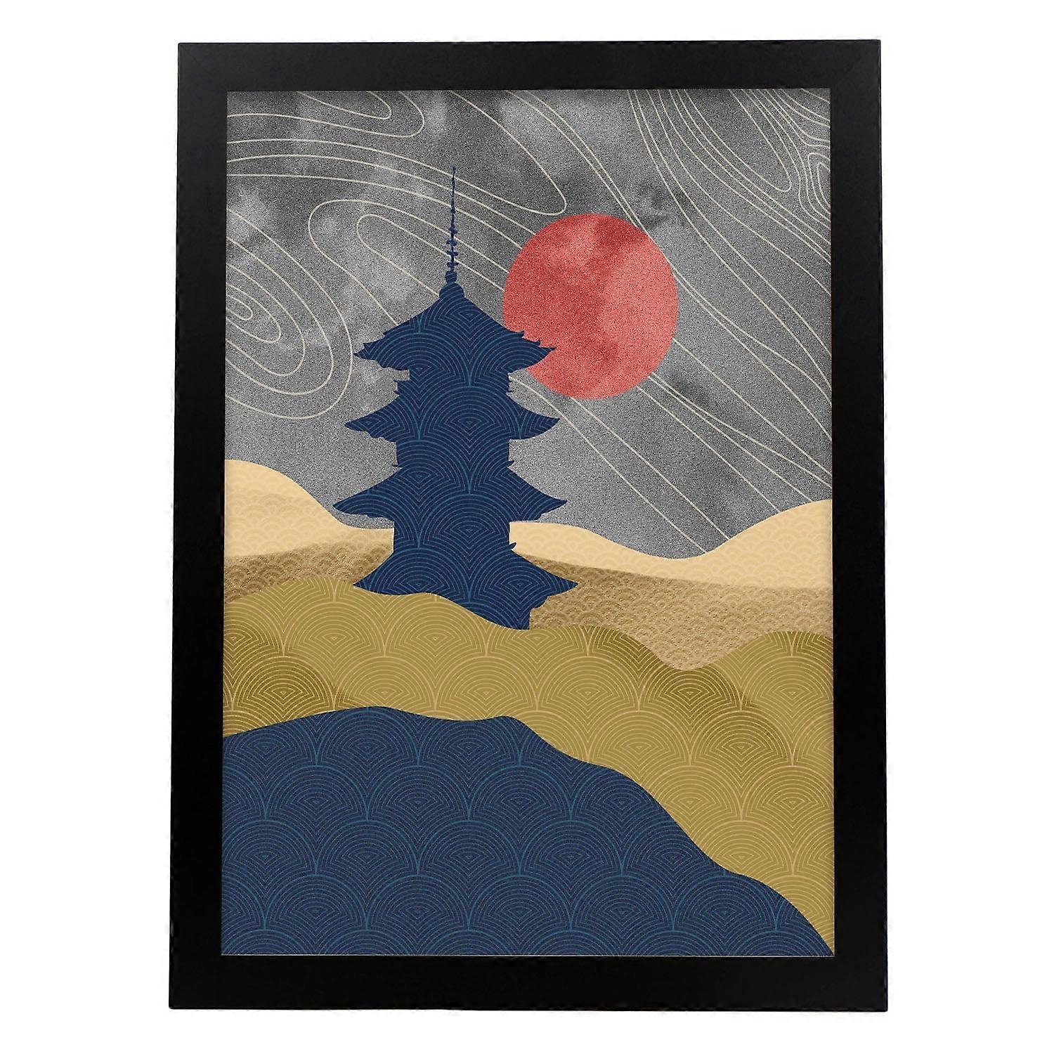 Roter Mond Tempel Poster