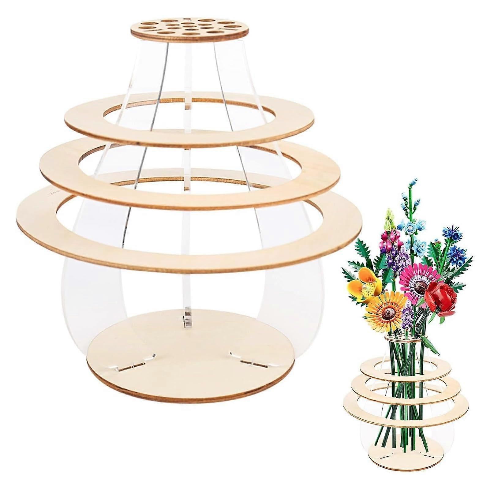 Wooden Puzzle Vase for DIY Flower Arrangement, Desktop Jigsaw Craft Tool for Garden Lovers