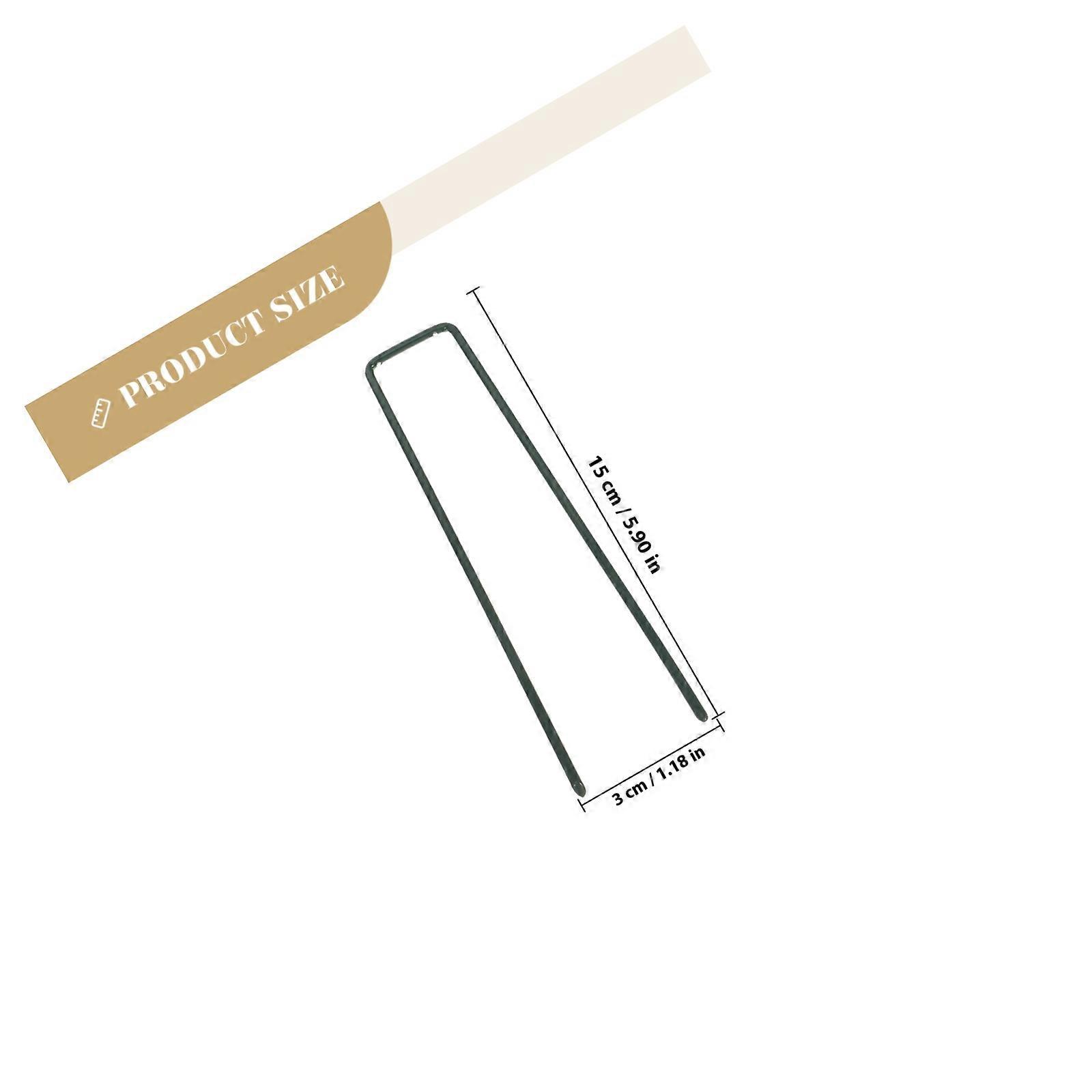 Turf Stakes Metal Tent Pegs for Camping Use 30Pcs Green U Shaped Stakes