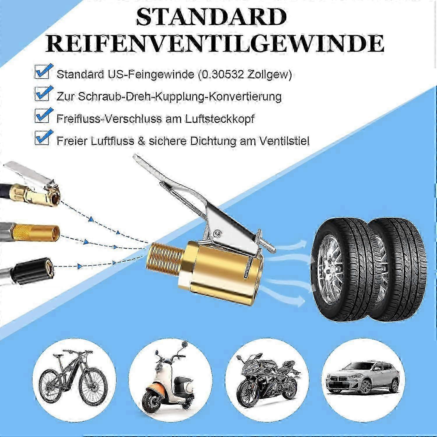 JUKOTA Kit Adaptateur De Valve Multifonction, Compatible Avec