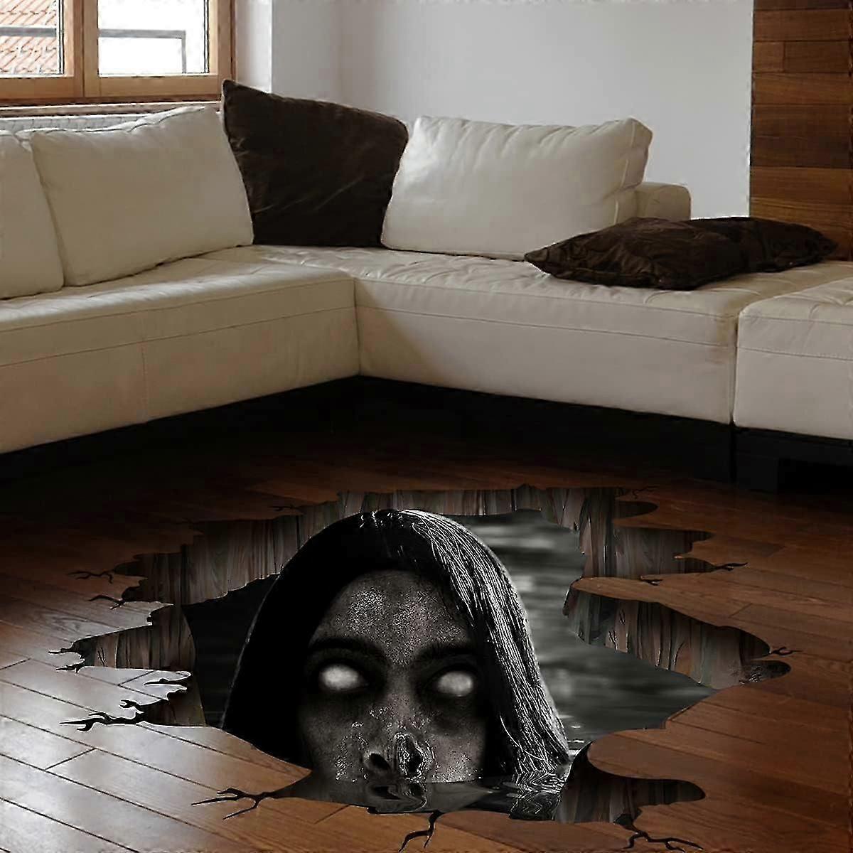 3D Halloween Wall Decals, Ghost Halloween Wall Stickers Halloween Floor Decals Removable, Scary Wall Decals Stickers Decorations for Bedroom