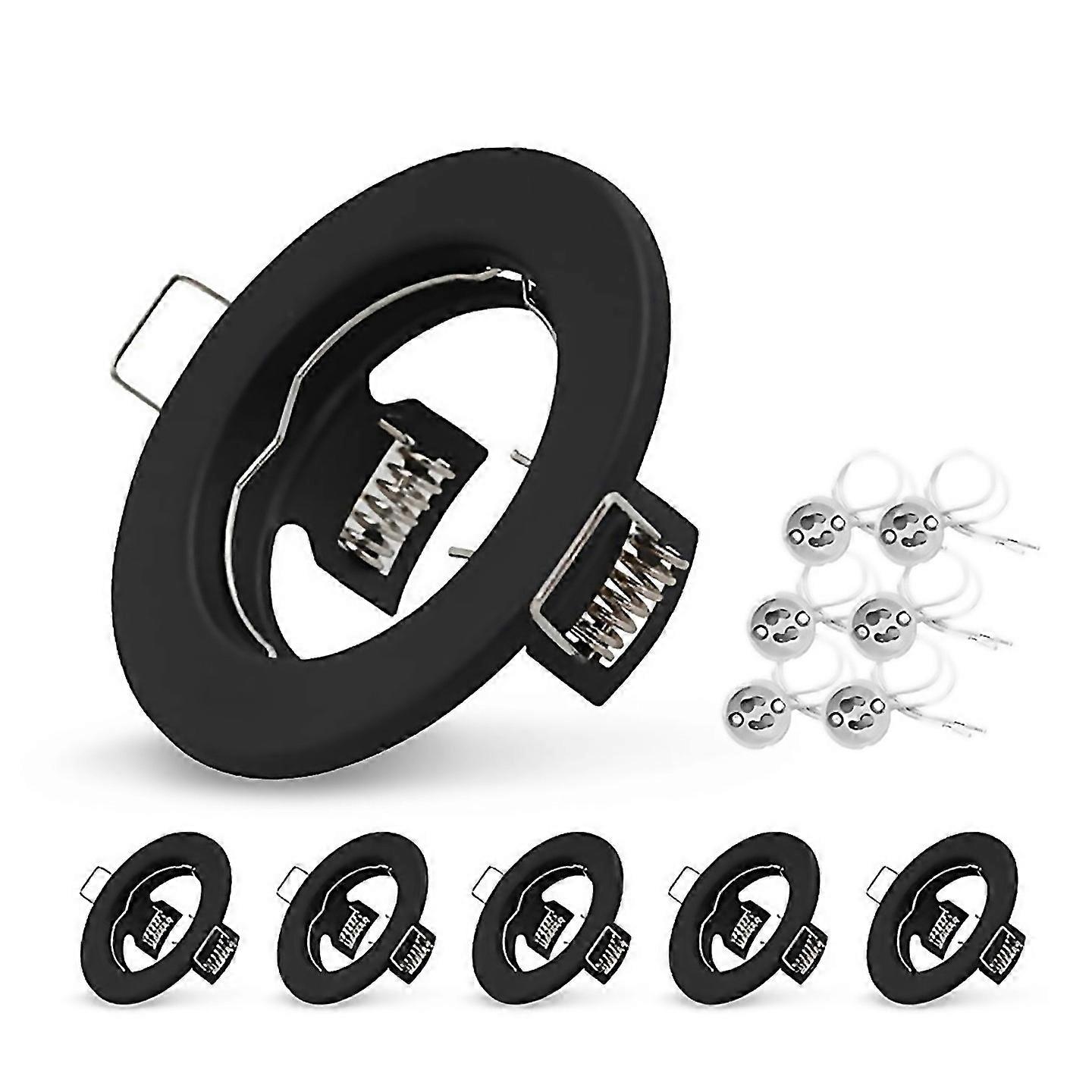 For 6pcs Down Light Frame Recessed Led Ceiling Fixtures Black