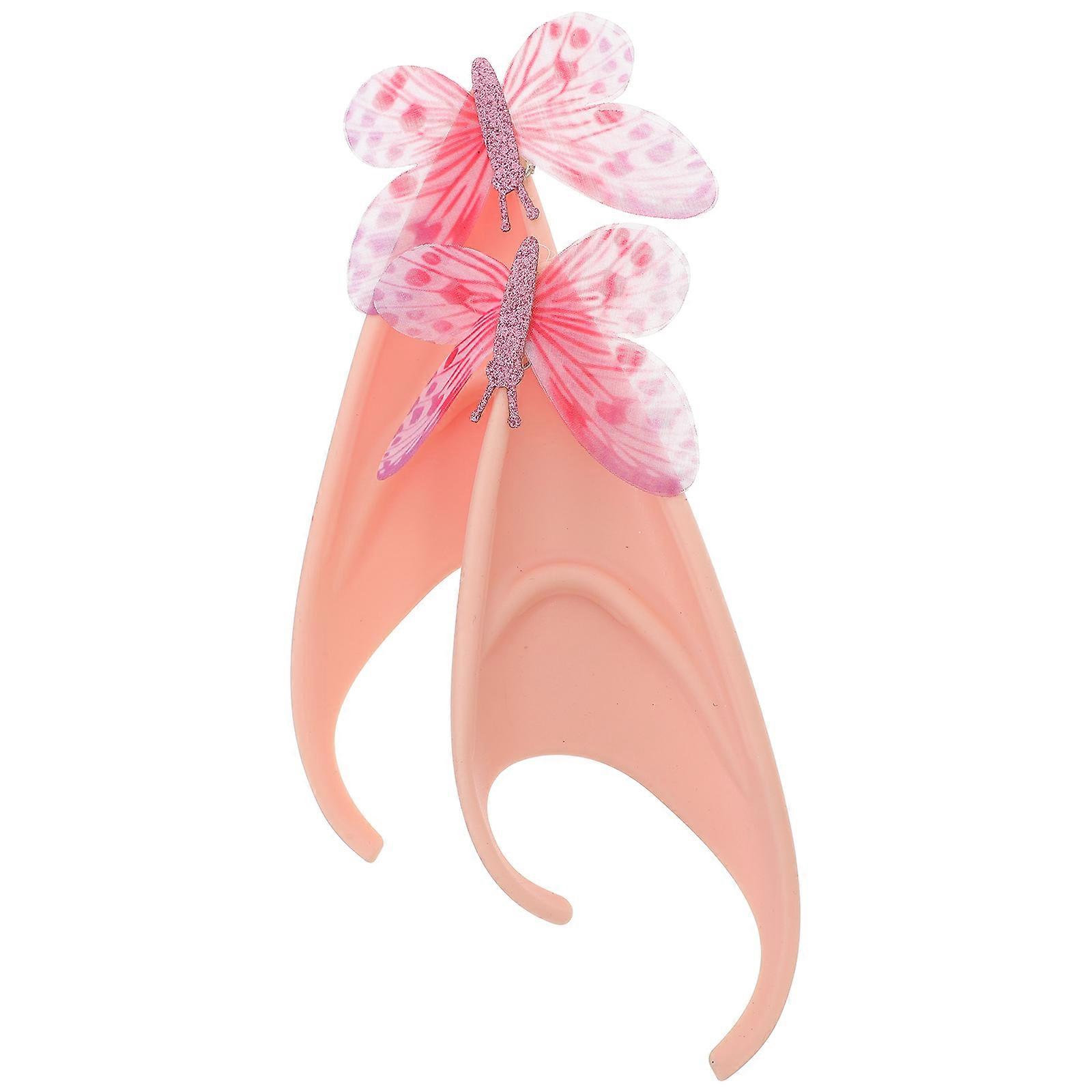 Halloween Cosplay Ears Sequin Costume Accessory Pink Color 13.00X4.30X2.30cm Dress Up Party Favor 2Pcs