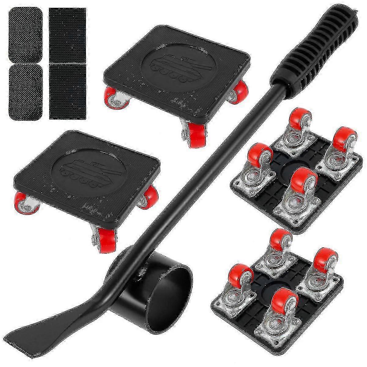 Furniture Mover Set Heavy Duty Furniture Lifter Transport Tool Transport Lifter Heavy Stuffs Moving Wheel Roller Bar Hand Tools