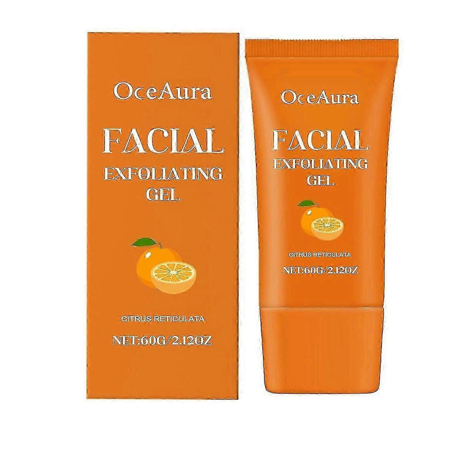 顔用オレンジエクスフォリエイティングジェルスクラブ、天然ビタミンCフェイシャルエクスフォリエイティングジェルデイリーフェイスクレンザー、ディープクレンジングモイスチャライジングフェイシャルエクスフォリエーター60g