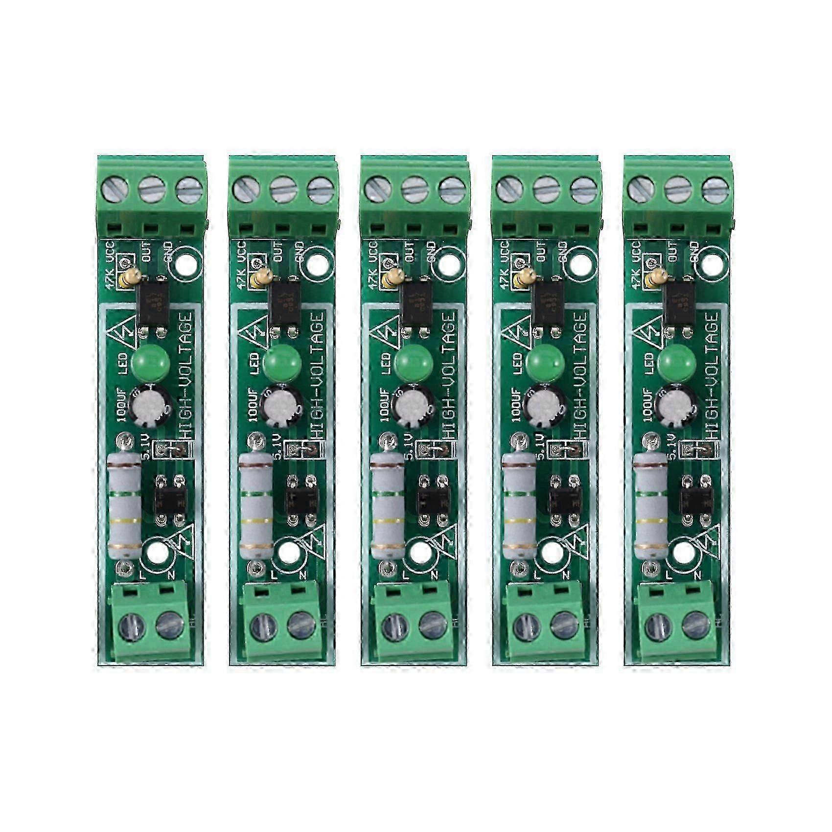 5PCS AC 220V Optocoupler Isolation Module Voltage Detector Board TTL 3-5V SCM Testing for Microcontr