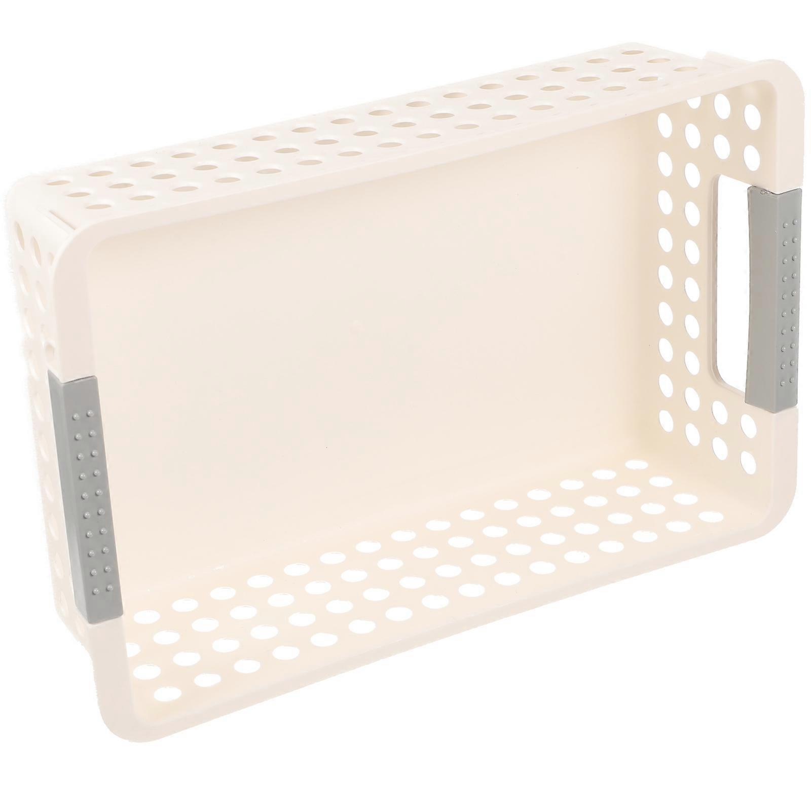 Storage Basket Plastic Organizer for Storage Use 5Pcs White Desktop Bin