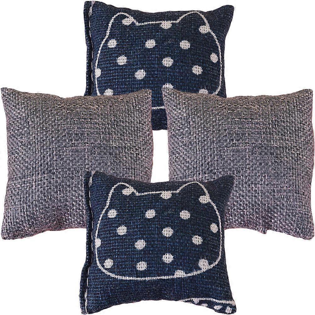 Decorative Mini House Pillow Fake Pillows for Decor 4Pcs Set