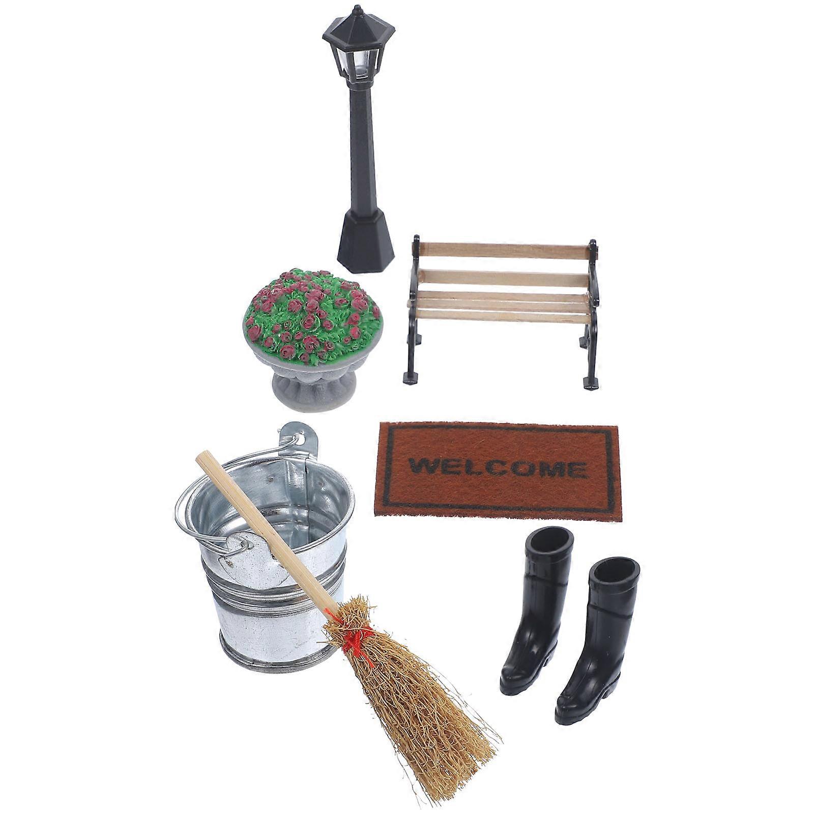 Miniature Garden Accessories Park Style Mini Figurines for Display 2Sets