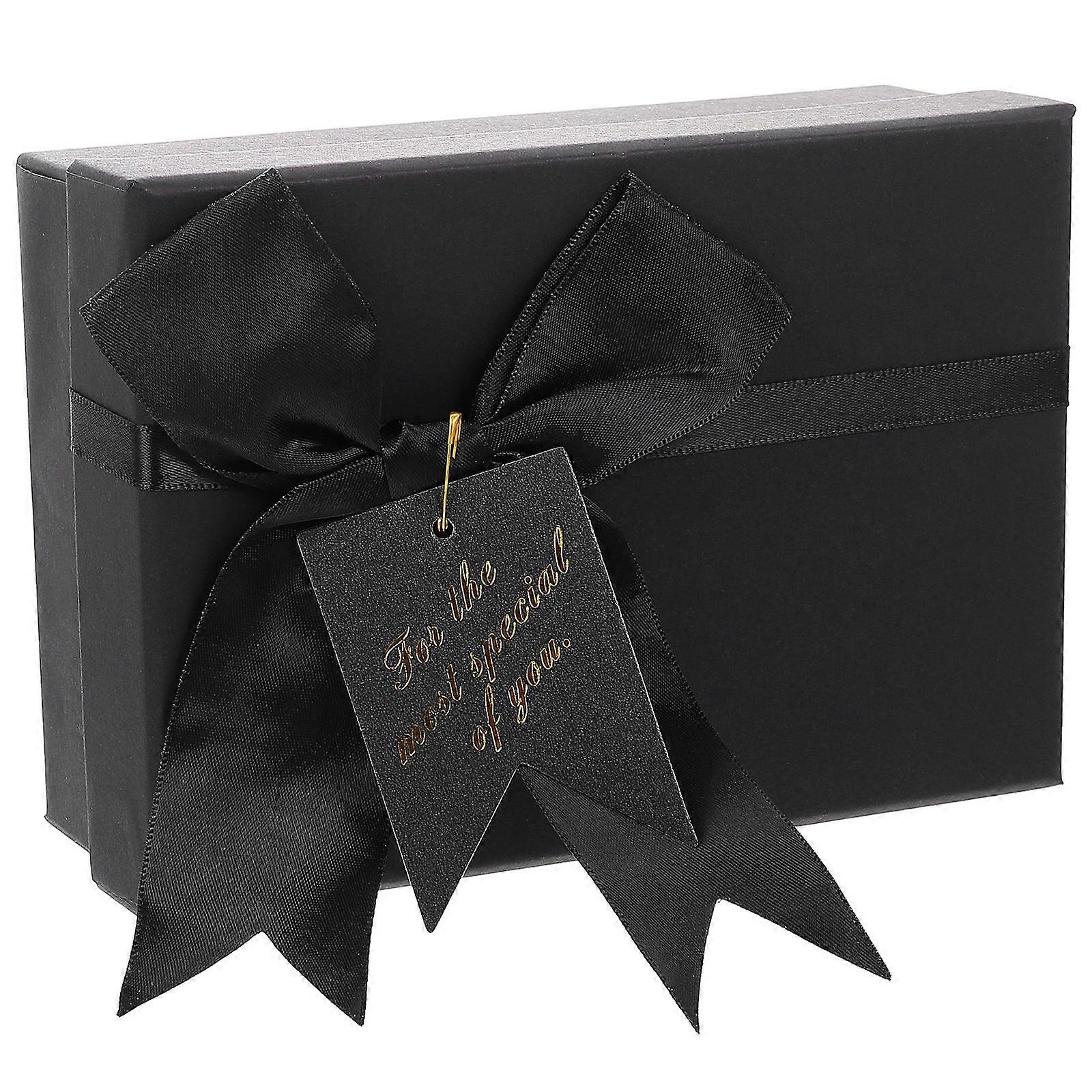 Wedding Treats Boxes Paper Candy Box for Packing 2Pcs Black