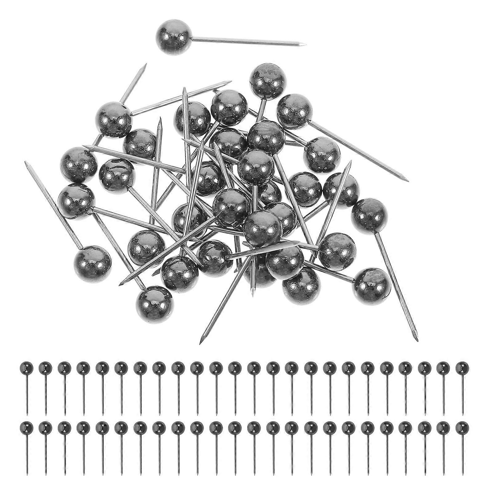 Versatile 1000Pcs Black Heavy Duty Push Pins With Round Head For Organizational Use On Maps And Calendars, Suitable For Home And School Decoration