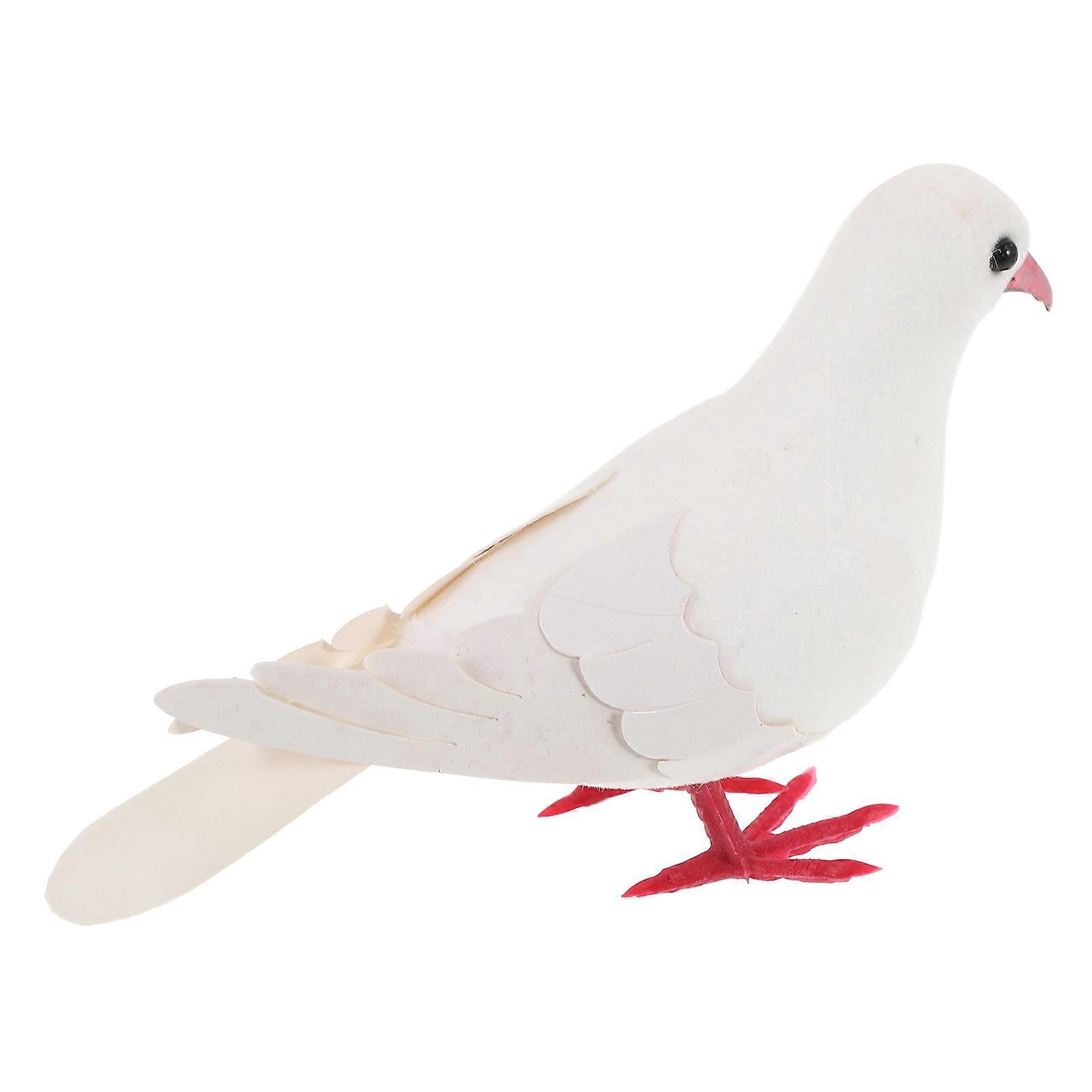 Bird Decoration Simulation Pigeon Model for Decoration 4Pcs White Garden Decor