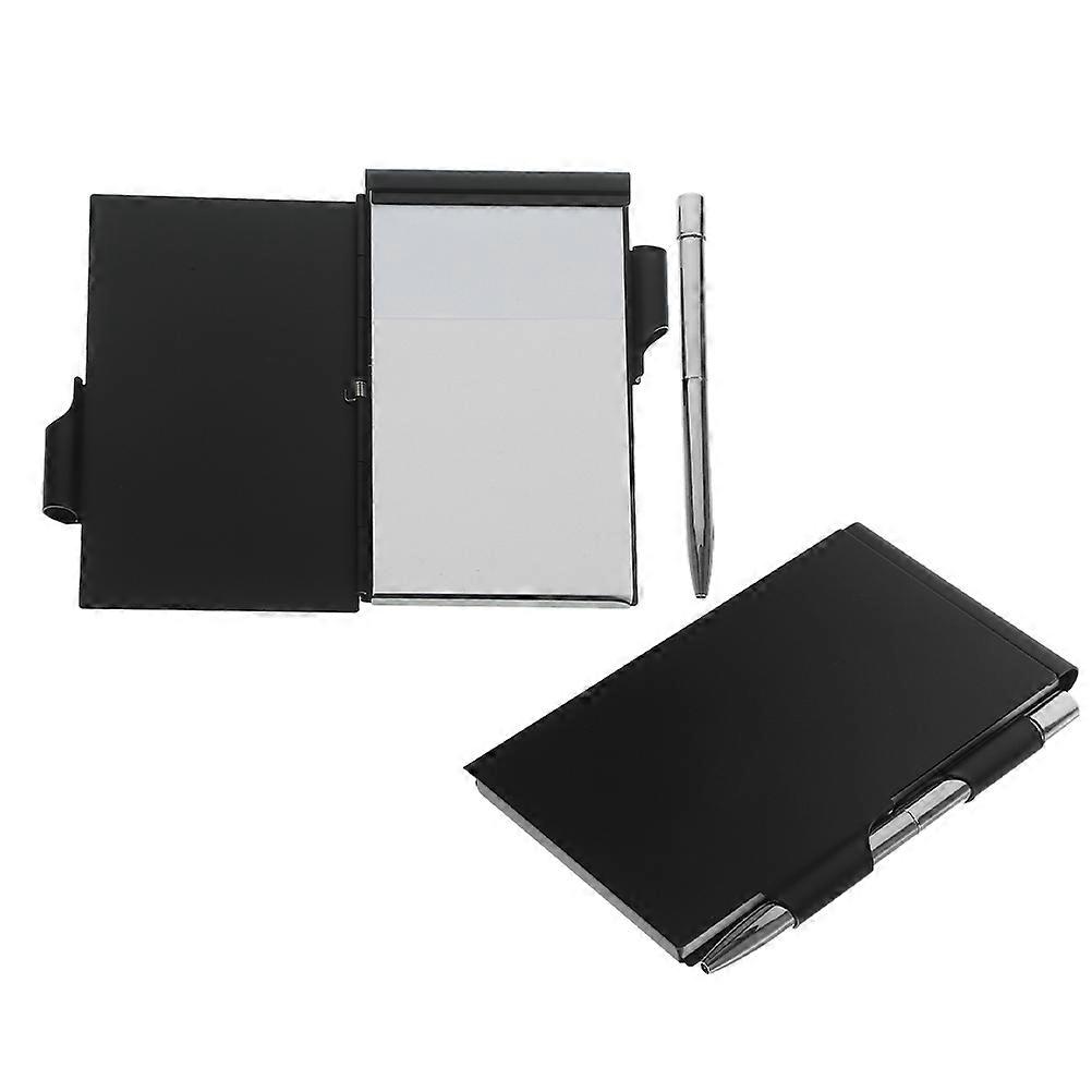 Versatile Small Notepad With Pen For Students And Professionals Aluminum Construction Flip Cover 2Set