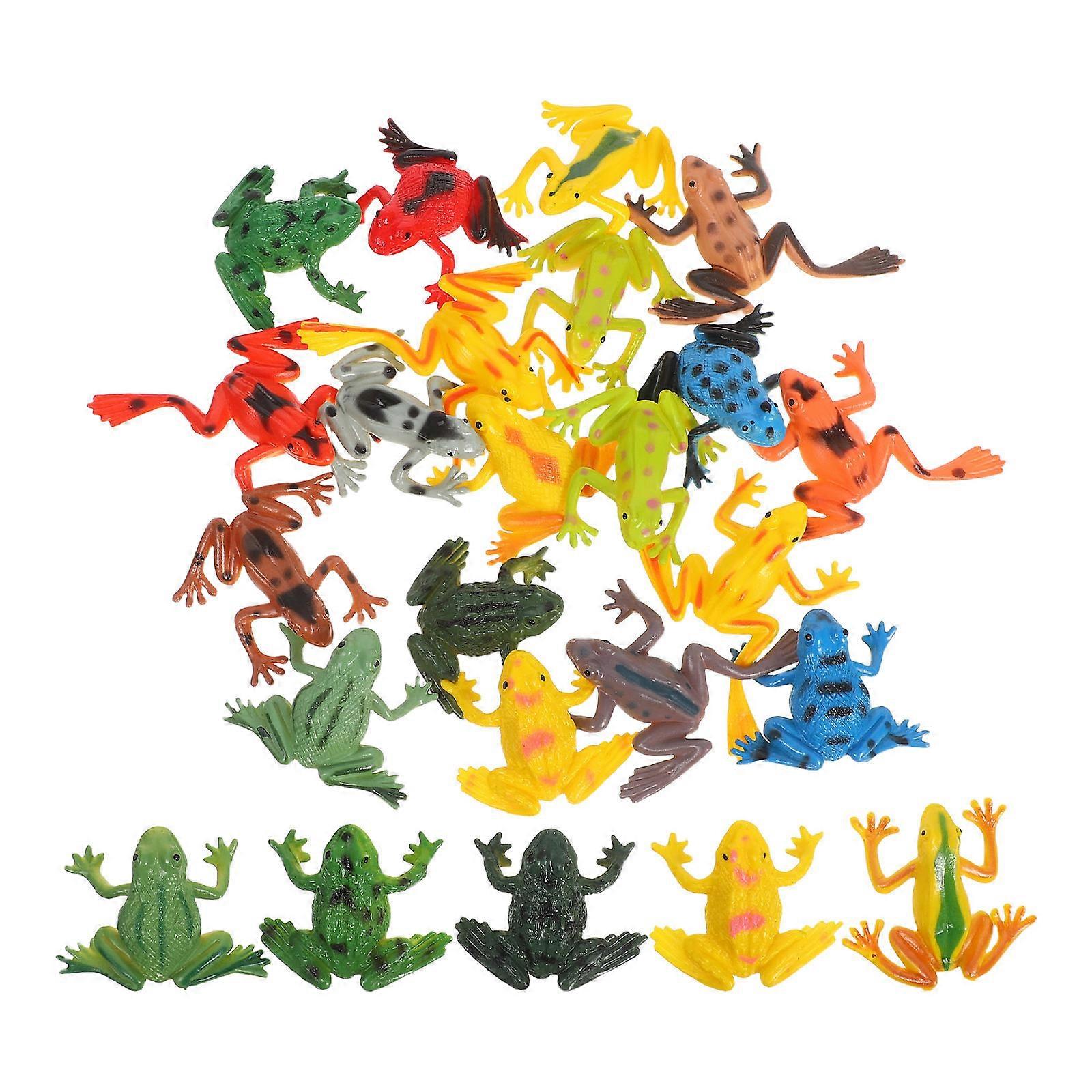 Frog Figurines for Decor 96Pcs Lifelike Plastic Animal Models