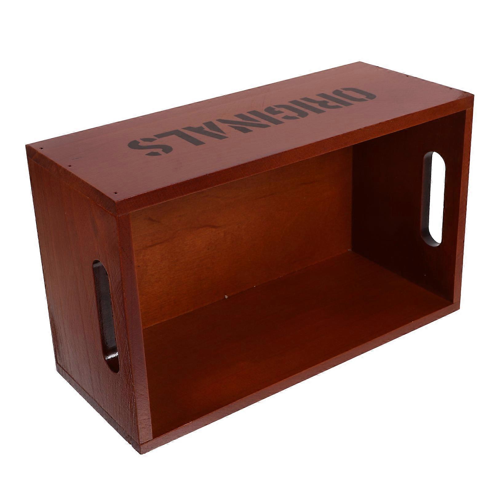 Wooden Desktop Storage Boxes for Sundries with 3Pcs Wood Crates