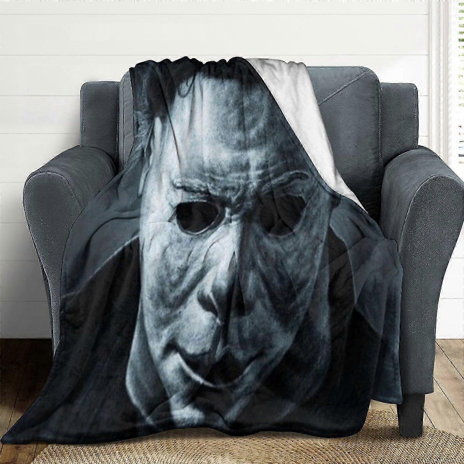 Couverture en flanelle Michael Myers Halloween 2025, douce et moelleuse, idéale pour la chambre à coucher ou le canapé, idéale pour un usage quotidien (w303)