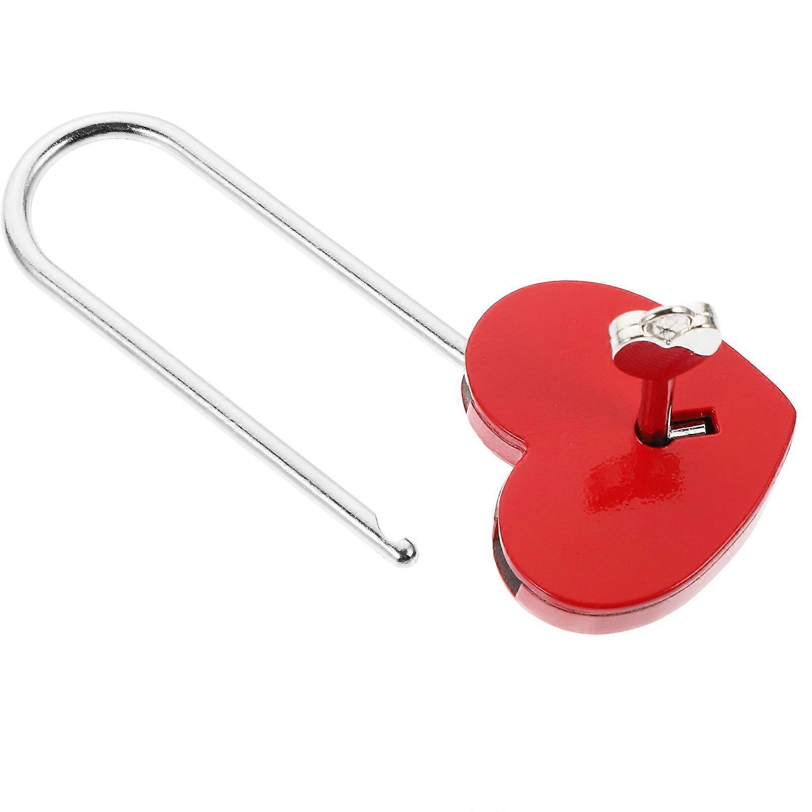 8Pcs Heart-Shaped Lock for Wedding Travel Durable Red Padlock Set